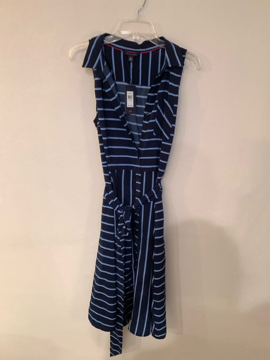 Tommy Hilfiger Dresses & Skirts - Tommy Hilfiger Navy and Light Blue Striped Sleeveless Shirt Dress XL NWT